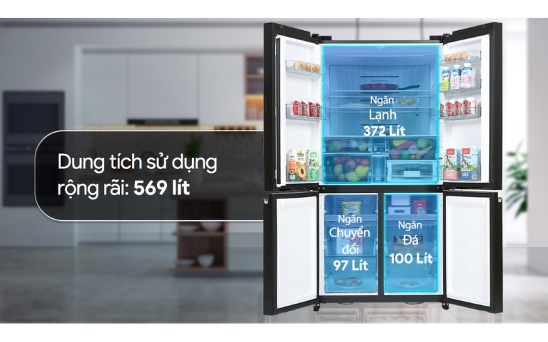 Tủ lạnh Hitachi Inverter 640 lít Multi Door R-WB640VGV0 GBK